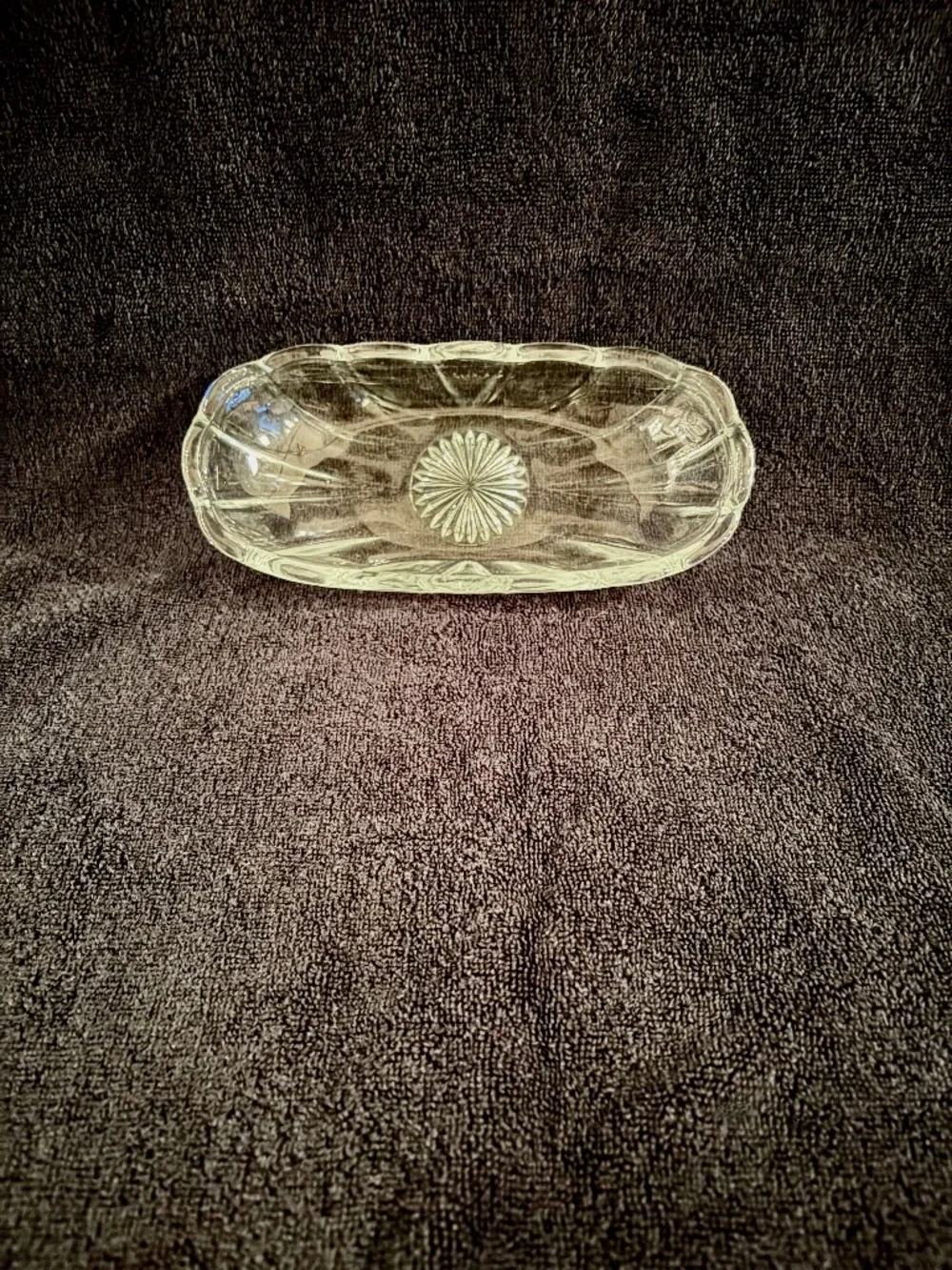 Vintage Clear Glass Condiment Dish